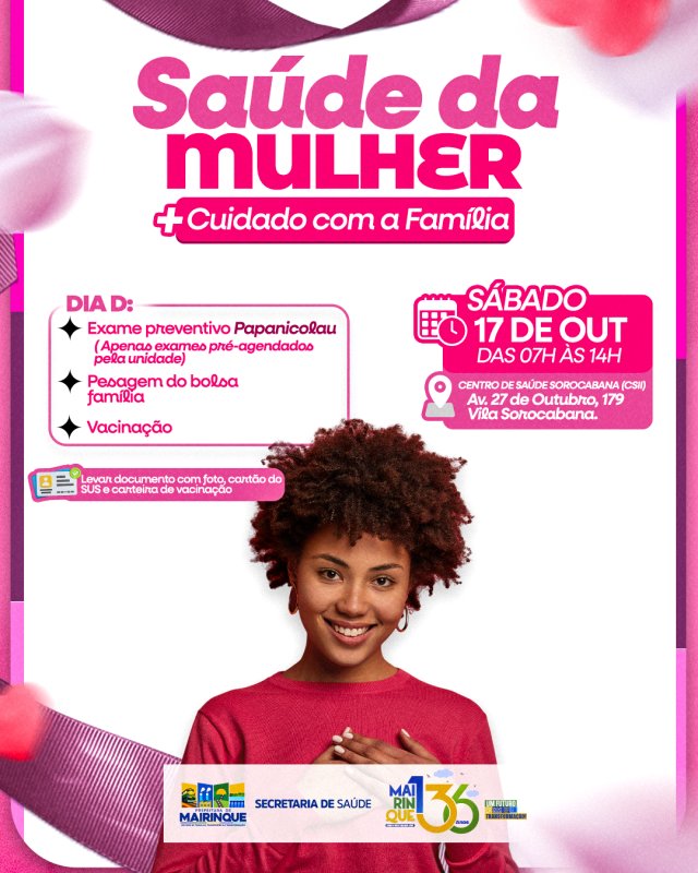 Saúde da Mulher promove ação especial de atendimento no Outubro Rosa