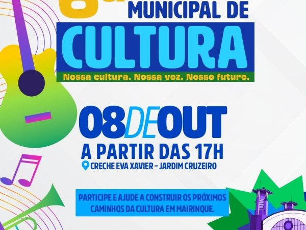 6ª Conferência Municipal de Cultura de Mairinque acontece no dia 8 de outubro