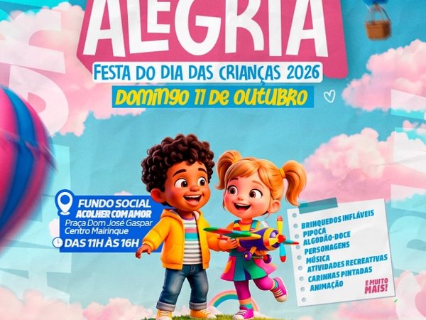 Mairinque prepara “Dia da Alegria” com programação especial para celebrar as crianças