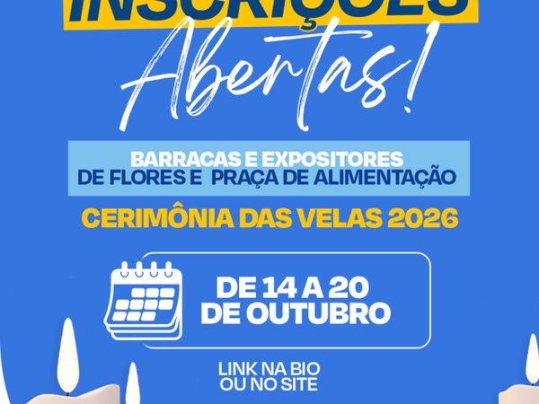 Prefeitura de Mairinque abre inscrições para barracas e expositores da Cerimônia das Velas 2026