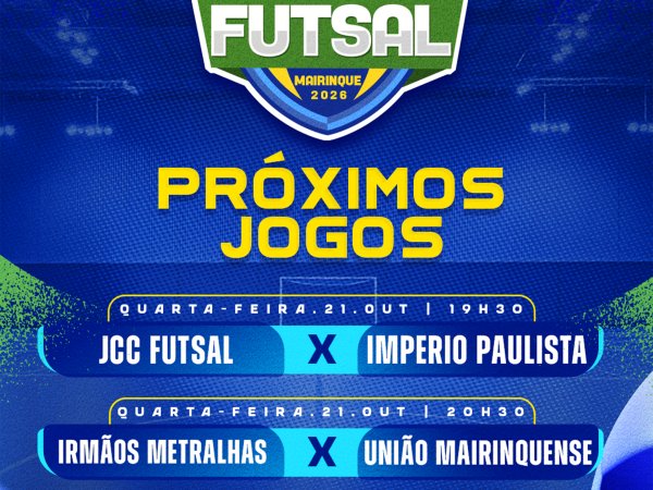 Campeonato Municipal de Futsal 2026 terá rodada com quatro partidas nesta semana