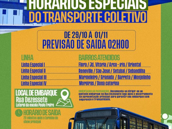 Prefeitura de Mairinque anuncia horários especiais do transporte coletivo durante o Festeja Mairinque